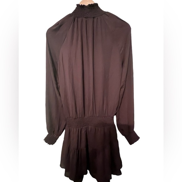 Kris Smocked Turtleneck Dress in Burnt/Wine Size M - Picture 5 of 7